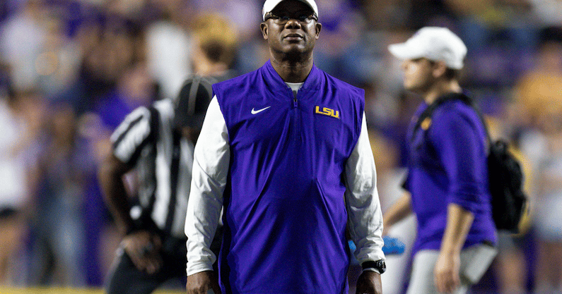 LSU interim HC Frank Wilson (Photo: Stephen Lew-Imagn Images)